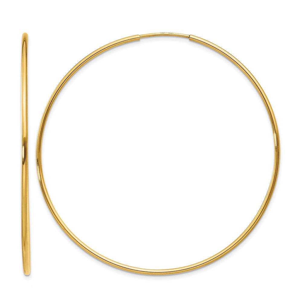 14K Yellow Gold 1.00mm Endless Hoop Earring