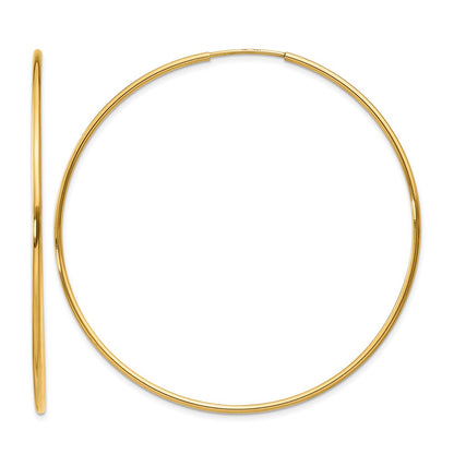 14K Yellow Gold 1.00mm Endless Hoop Earring