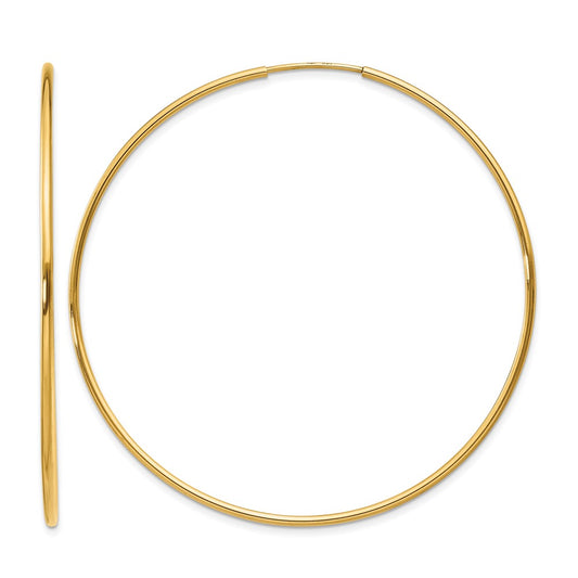 14K Yellow Gold 1.00mm Endless Hoop Earring