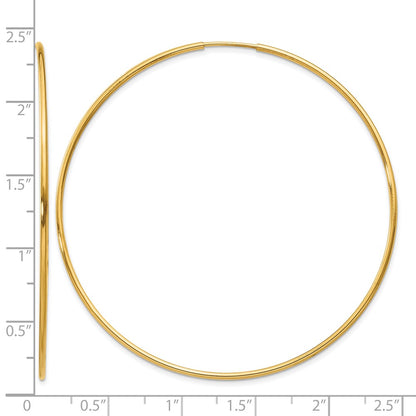 14K Yellow Gold 1.00mm Endless Hoop Earring