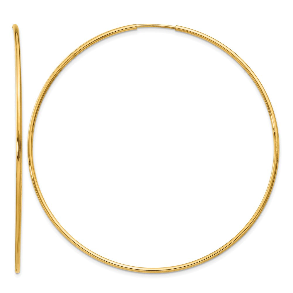 14K Yellow Gold 1.00mm Endless Hoop Earring