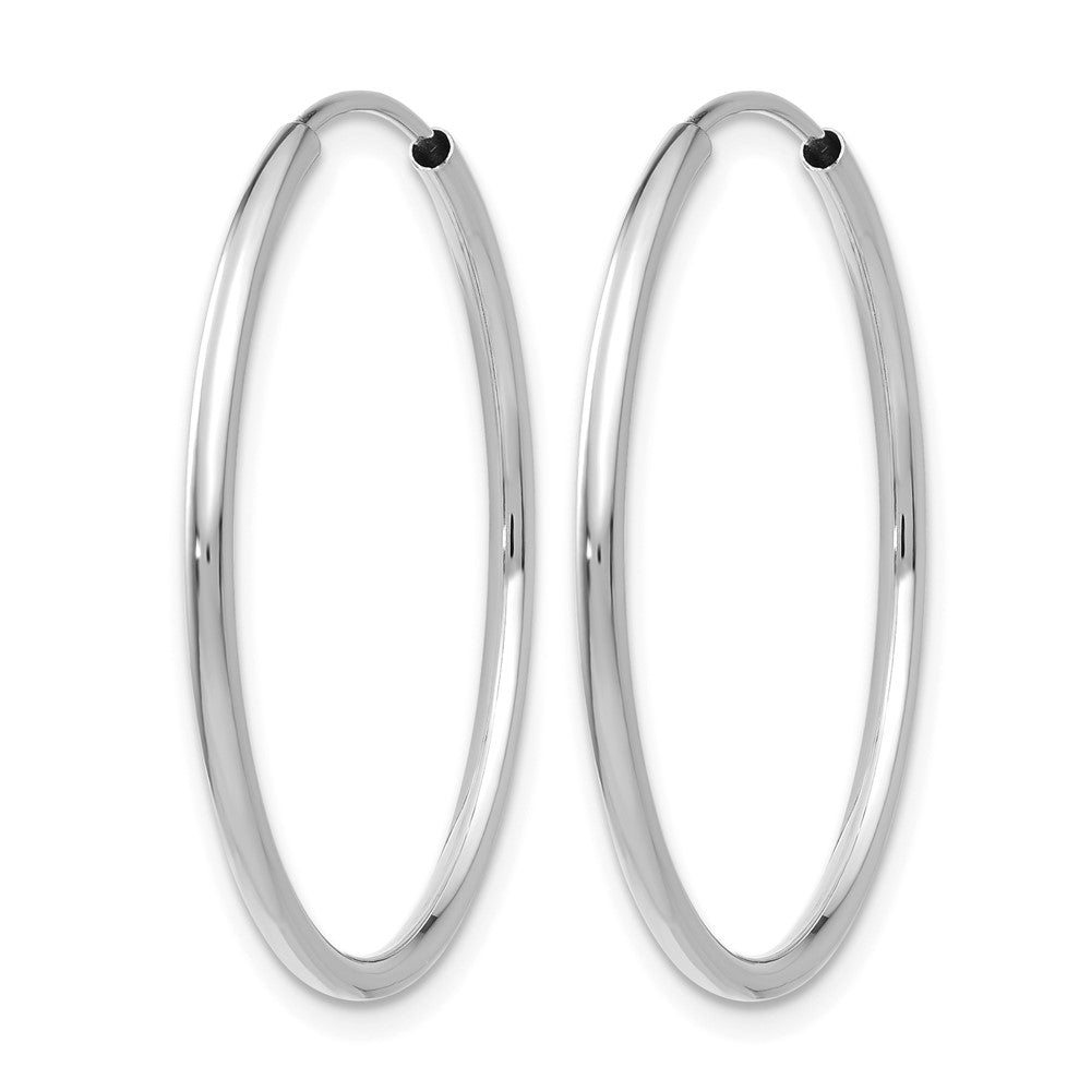 14K White Gold 1.2mm Polished Endless Hoop Earrings