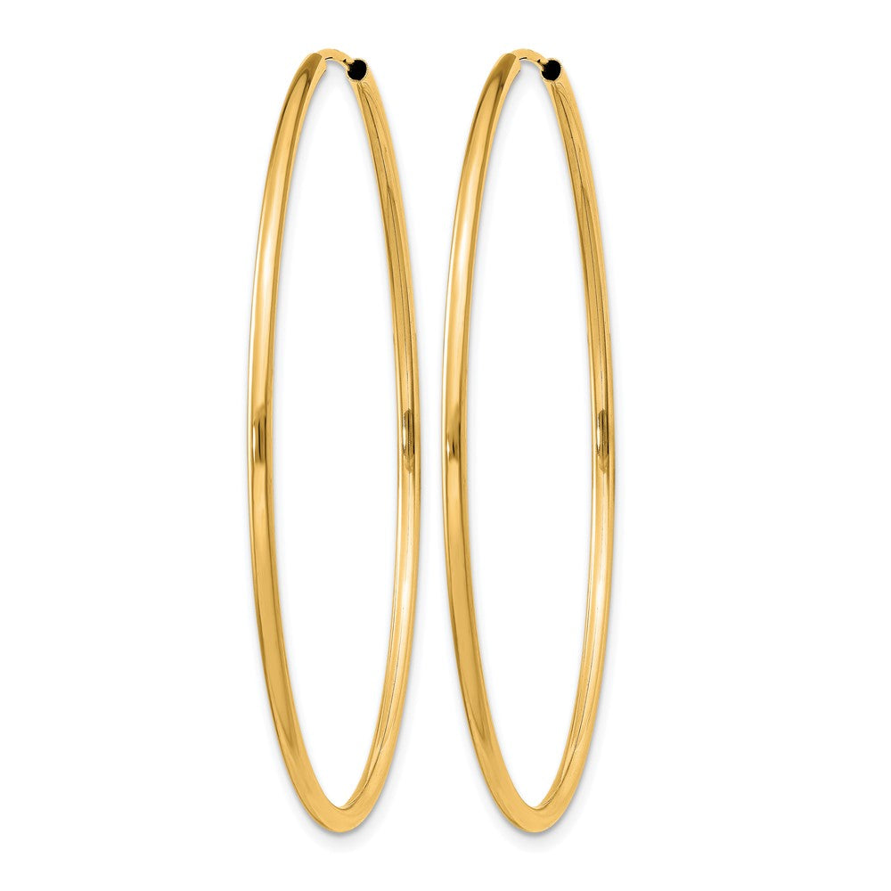 14K Yellow Gold 1.2mm Polished Round Endless Hoop Earrings