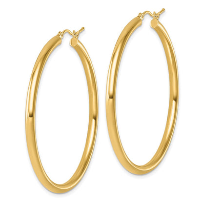 14K Yellow Gold Polished 3mm Hoop Earrings