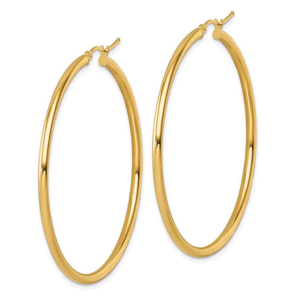 14K Yellow Gold Polished 2.5mm Hoop Earrings