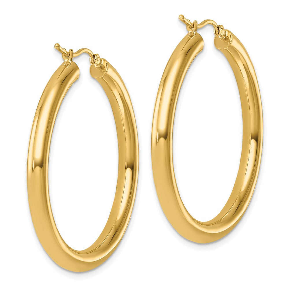 14K Yellow Gold Polished 4mm Hoop Earrings