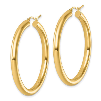 14K Yellow Gold Polished 4mm Hoop Earrings
