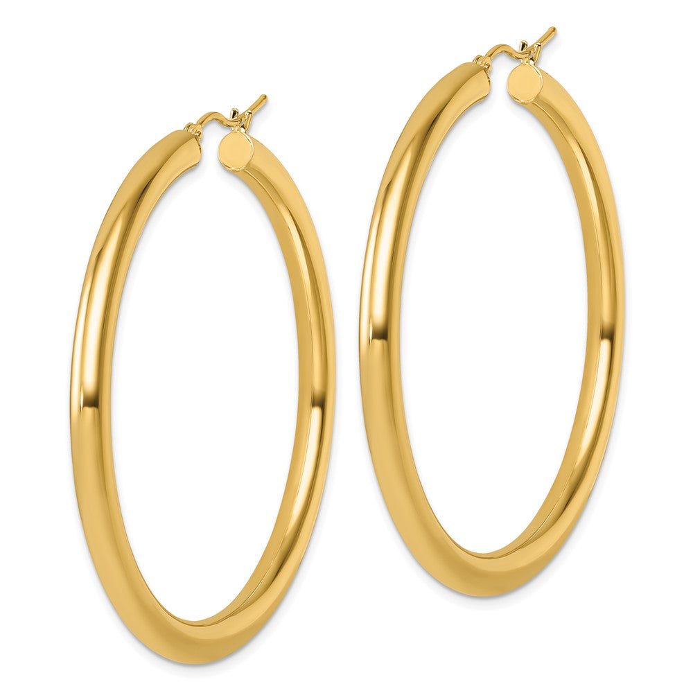 14K Yellow Gold Polished 4mm Hoop Earrings