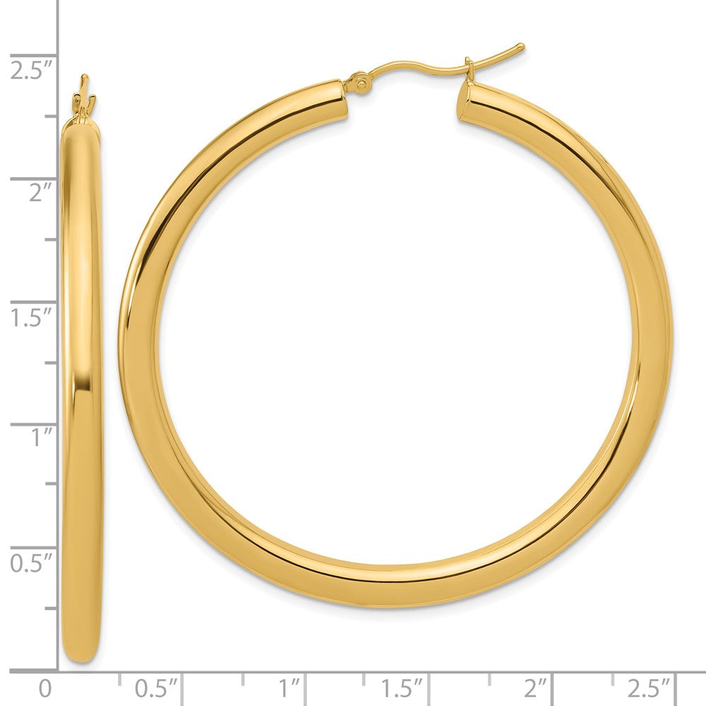 14K Yellow Gold Polished 4mm Hoop Earrings