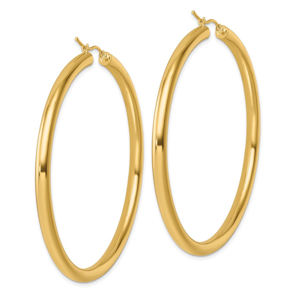 14K Yellow Gold Polished 4mm Hoop Earrings