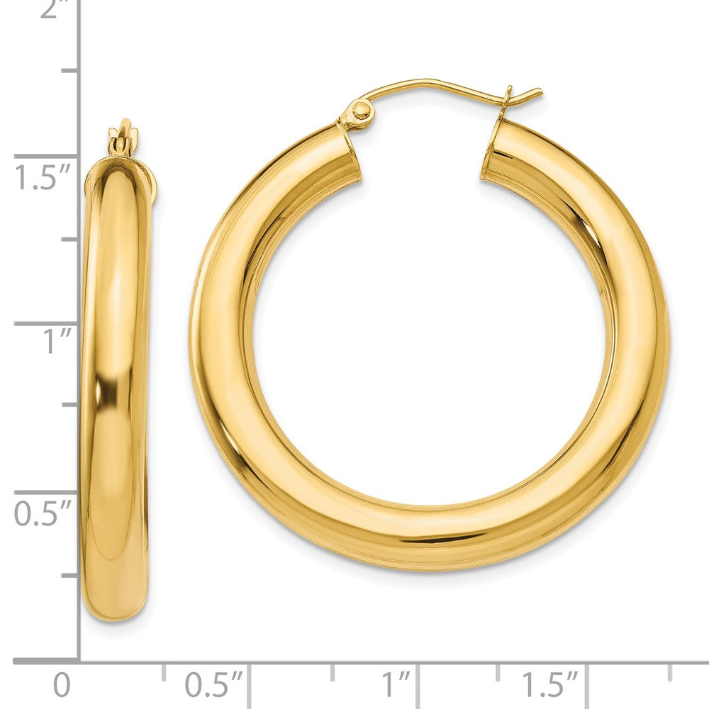 14K Yellow Gold Polished 5mm Hoop Earrings