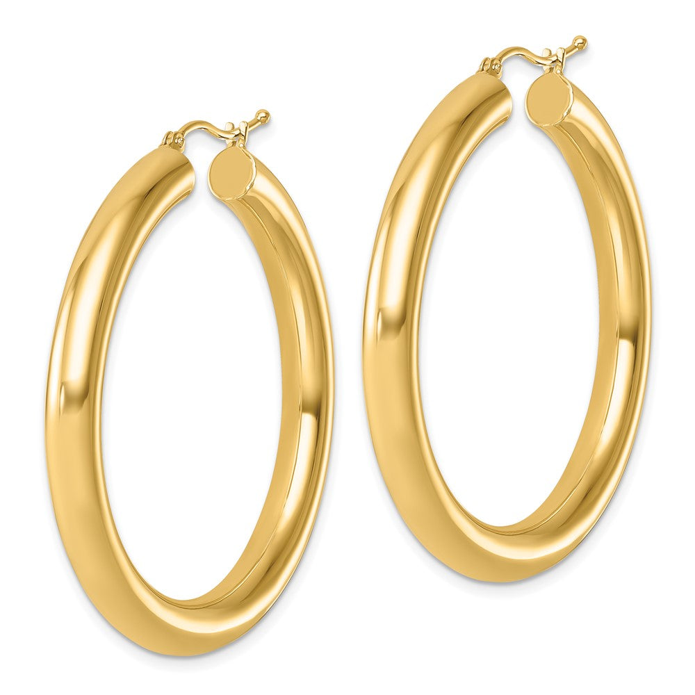 14K Yellow Gold Polished 5mm Hoop Earrings