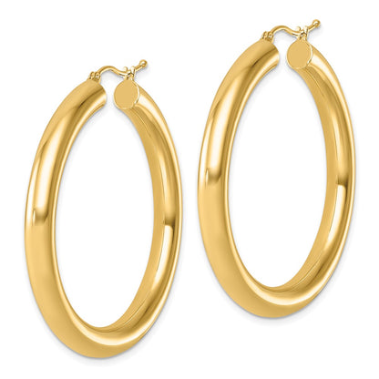 14K Yellow Gold Polished 5mm Hoop Earrings