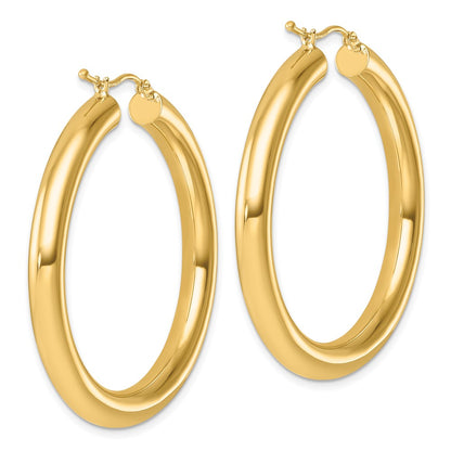 14K Yellow Gold Polished 5mm Hoop Earrings