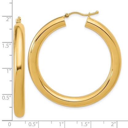 14K Yellow Gold Polished 5mm Hoop Earrings