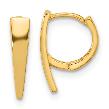 14K Yellow Gold Polished Hinged Hoop Earrings