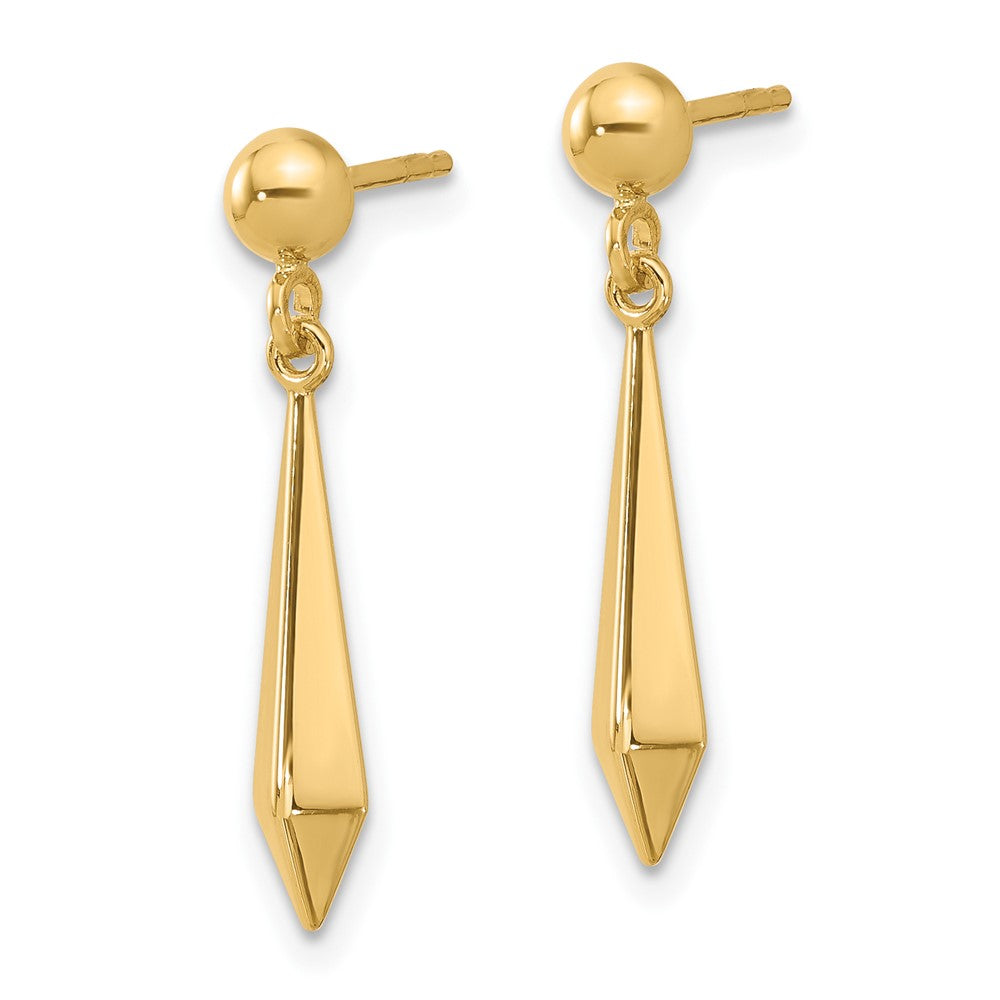 14K Yellow Gold Polished Post Dangle Earrings
