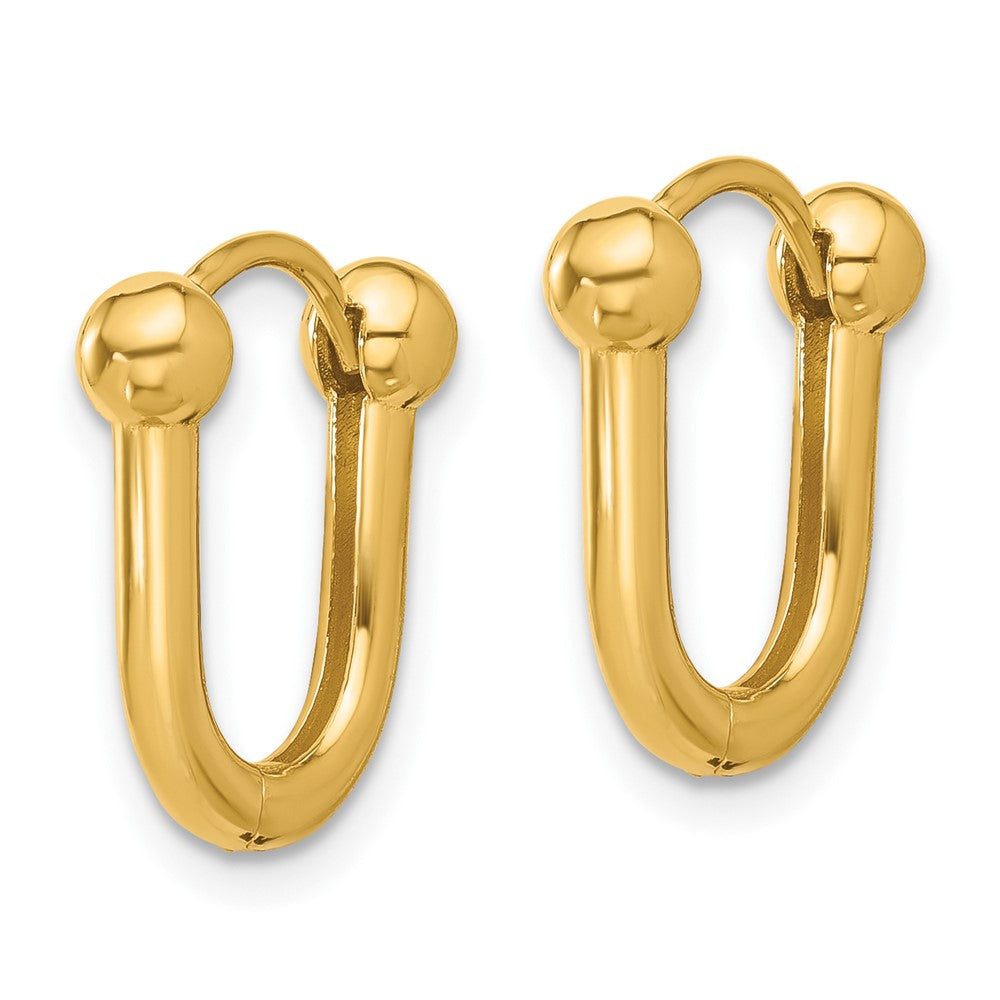 14K Yellow Gold Polished Hinged Hoop Earrings