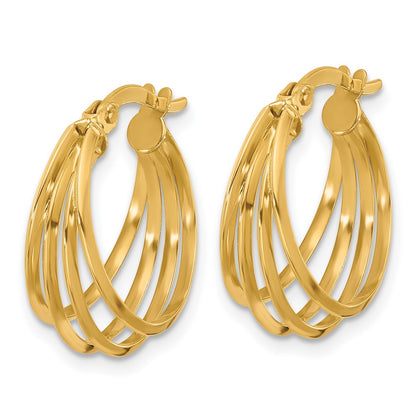 14K Yellow Gold Polished Hoop Earrings