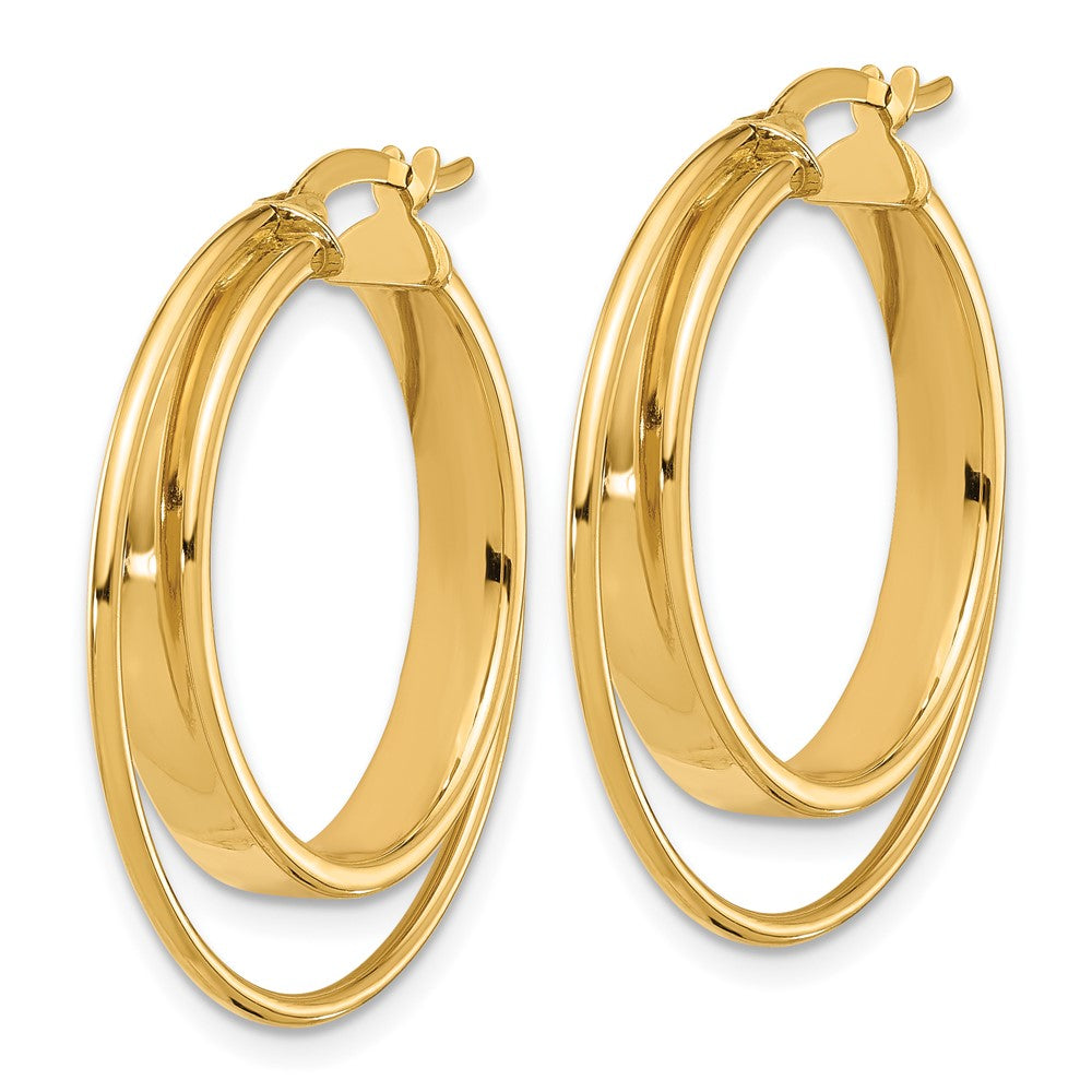 14K Yellow Gold Polished Hoop Earrings