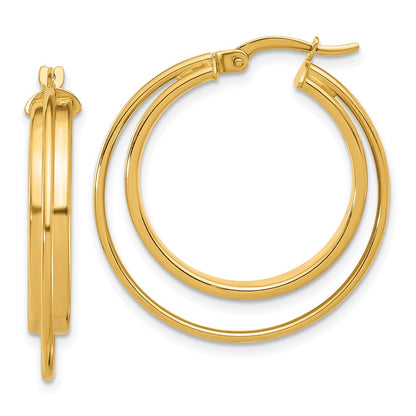 14K Yellow Gold Polished Hoop Earrings