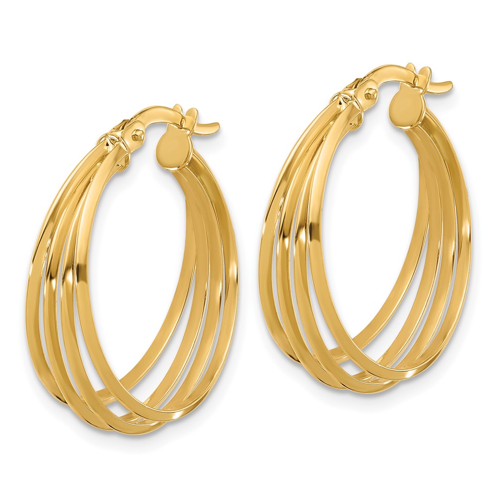 14K Yellow Gold Polished Hoop Earrings