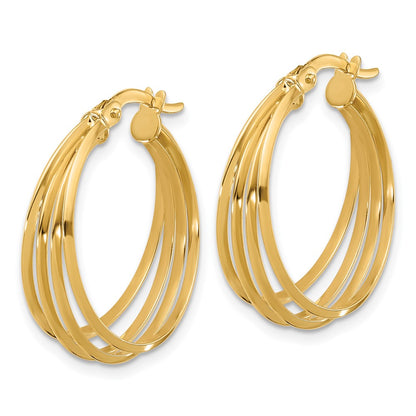 14K Yellow Gold Polished Hoop Earrings
