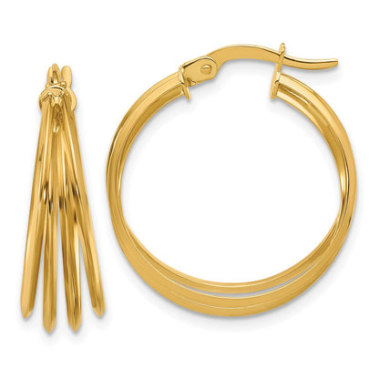 14K Yellow Gold Polished Hoop Earrings