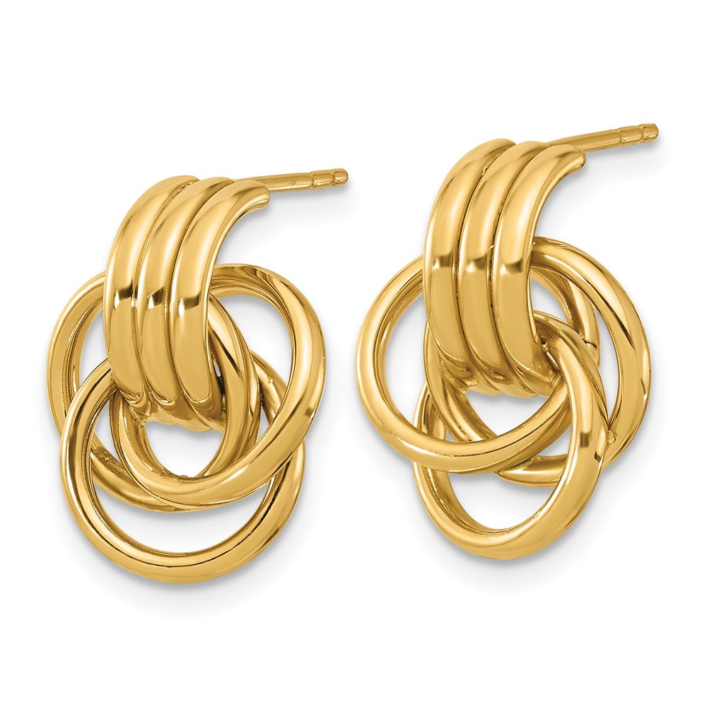 14K Yellow Gold Polished Circles Post Earrings