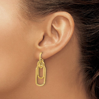 14K Yellow Gold Polished Post Dangle Earrings