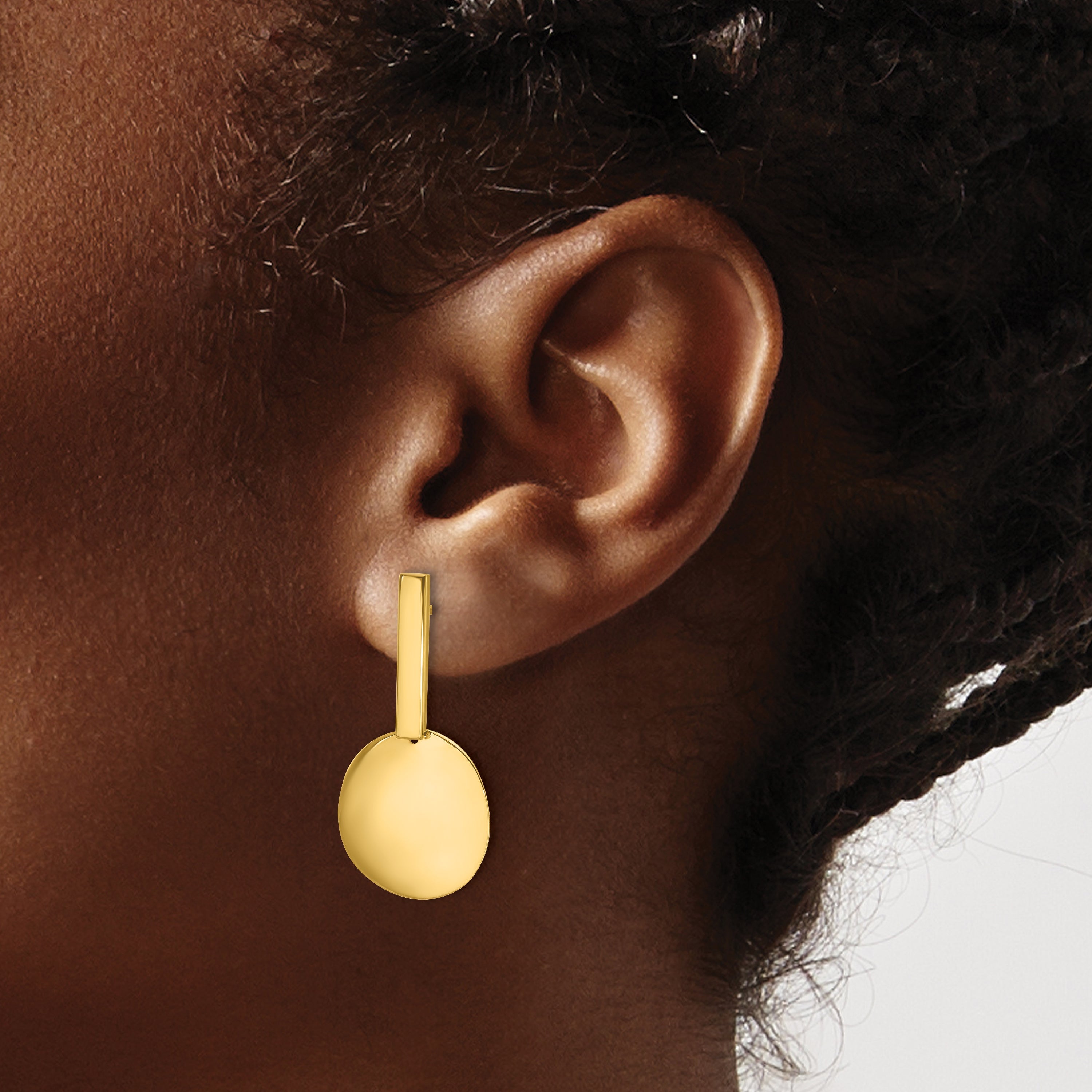 14K Yellow Gold Polished Drop Post Earrings