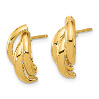 14K Yellow Gold Polished Twisted Post Earrings