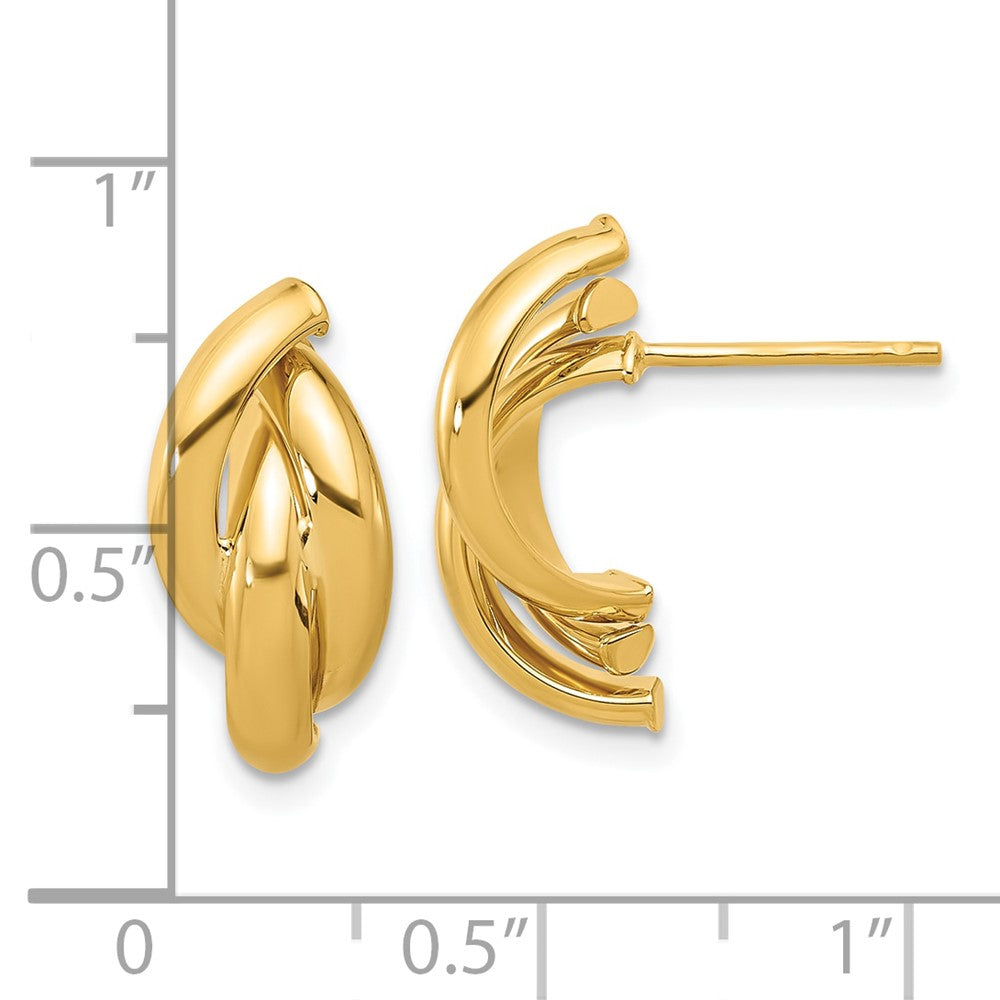 14K Yellow Gold Polished Twisted Post Earrings