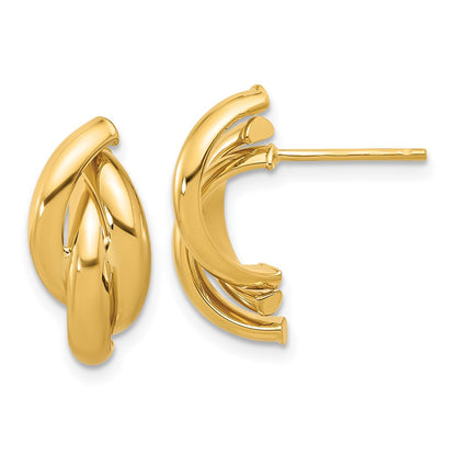 14K Yellow Gold Polished Twisted Post Earrings