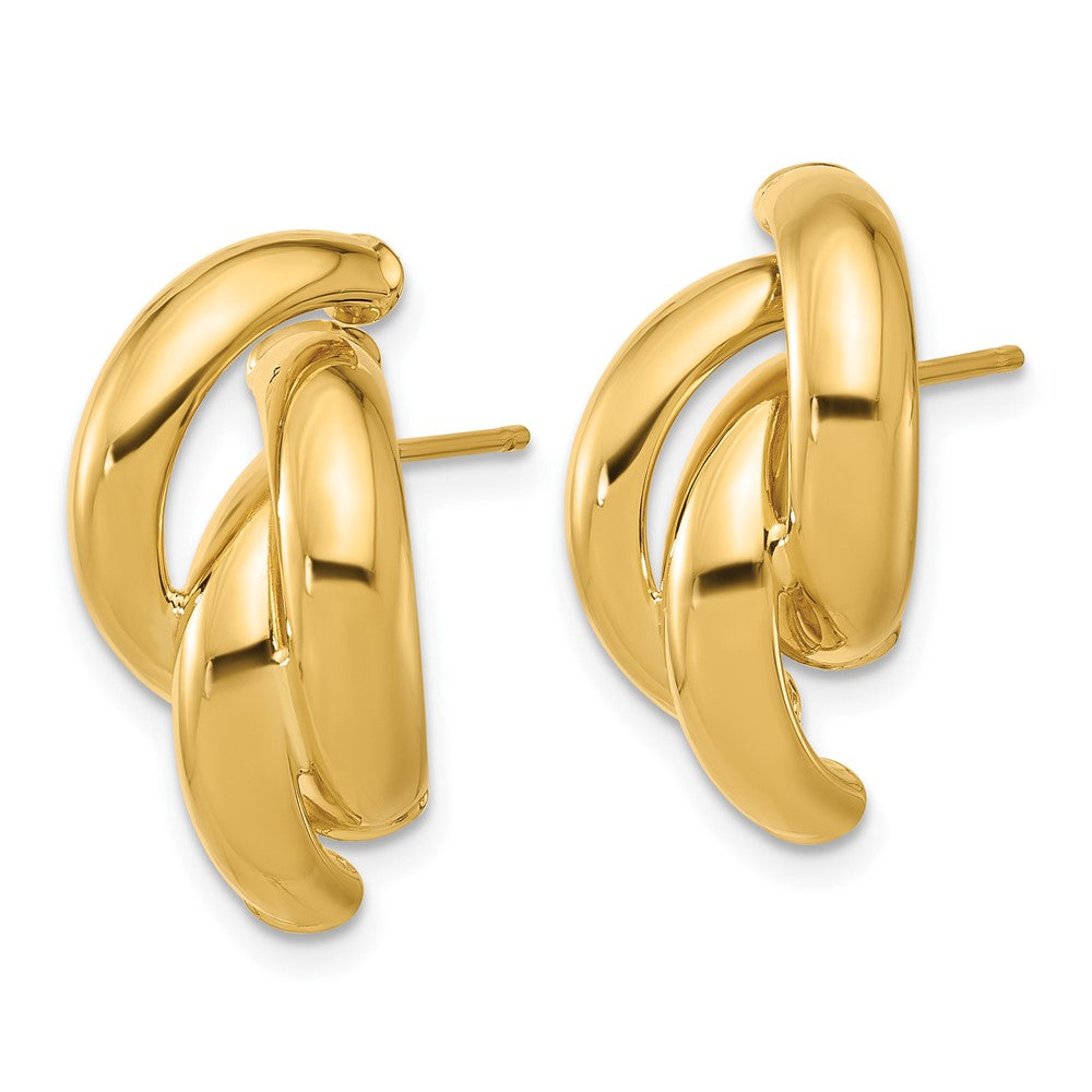 14K Yellow Gold Polished Twisted Post Earrings