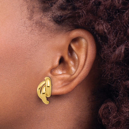 14K Yellow Gold Polished Twisted Post Earrings