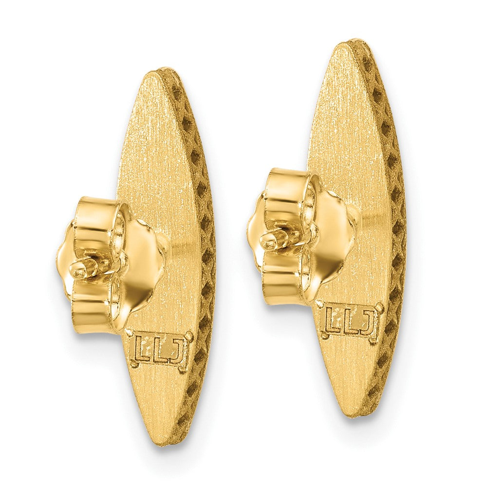 14K Yellow Gold Polished Mother Of Pearl Post Earrings