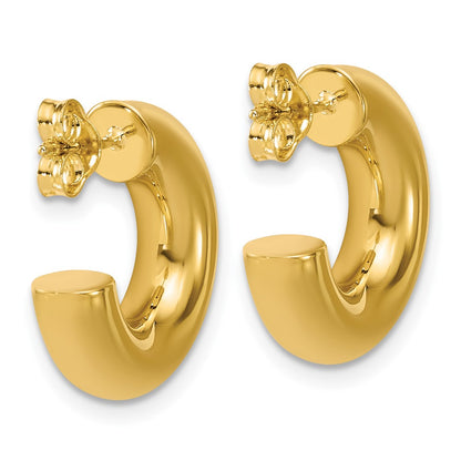 14K Yellow Gold Polished J Hoop Post Earrings