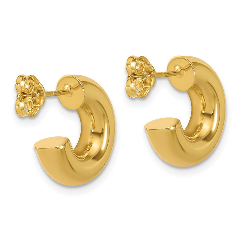 14K Yellow Gold Polished J Hoop Post Earrings