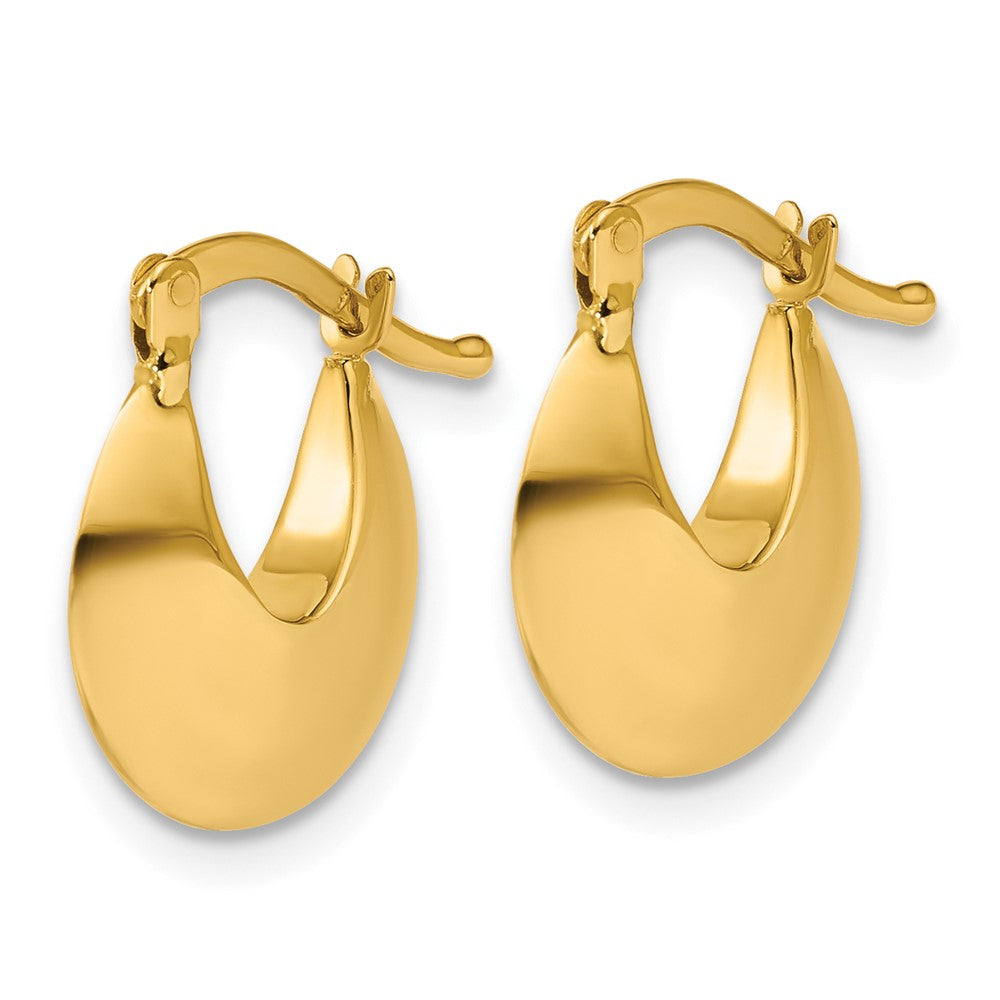 14K Yellow Gold Polished Round Hoop Earrings