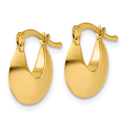 14K Yellow Gold Polished Round Hoop Earrings