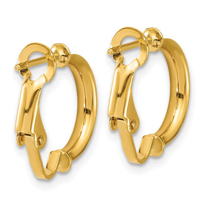 14K Two Tone Polished / Diamond Cut Omega Back Earrings