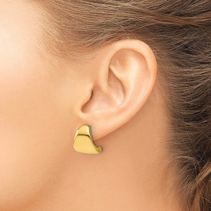 14K Yellow Gold Polished Curve Post Earrings