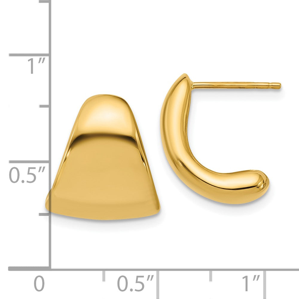 14K Yellow Gold Polished Curve Post Earrings