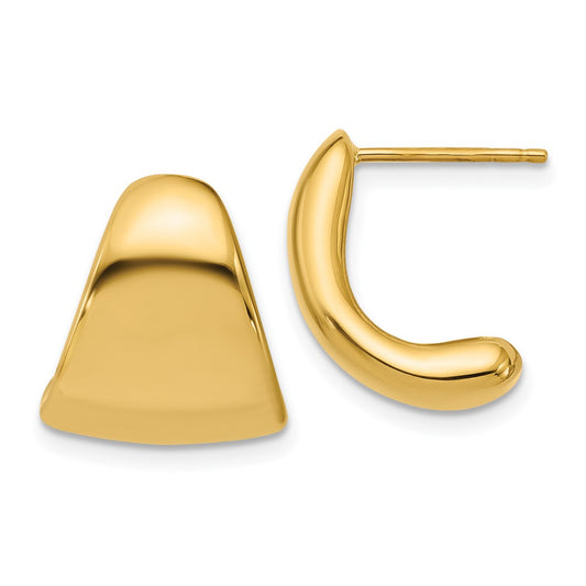 14K Yellow Gold Polished Curve Post Earrings