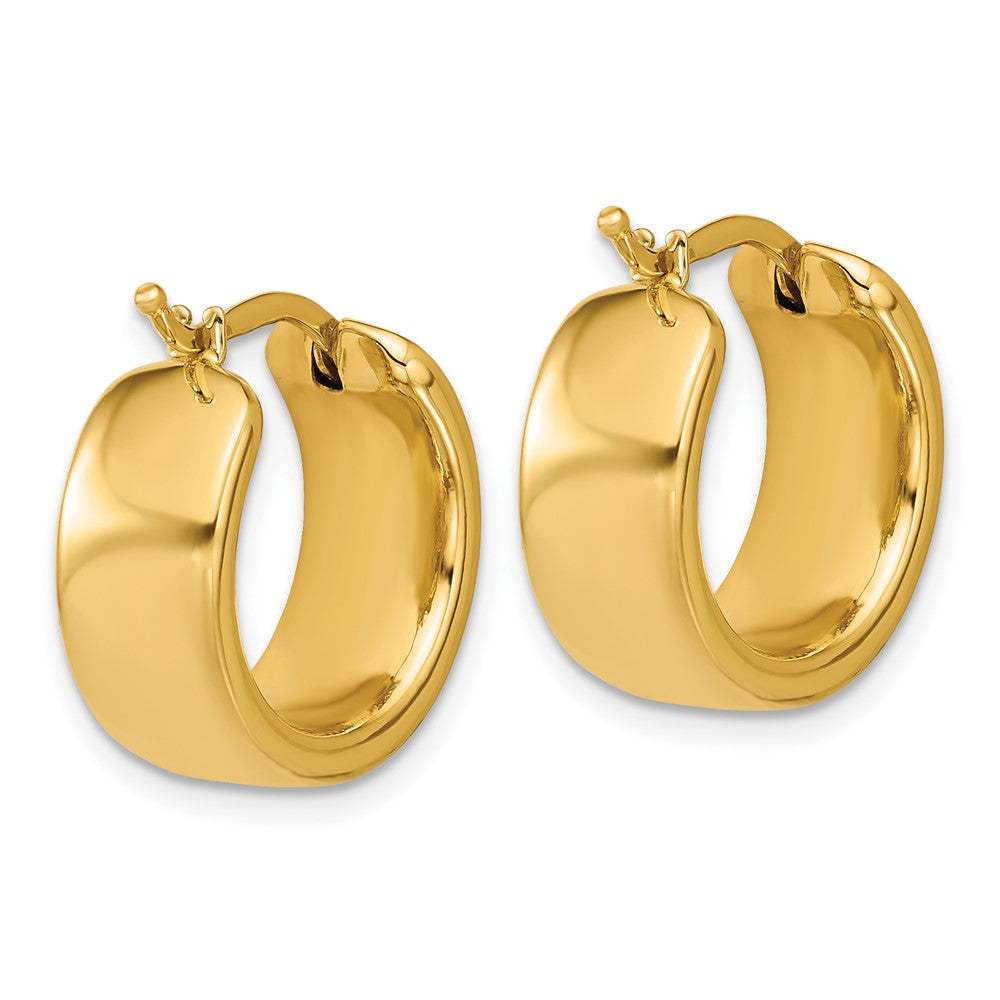 14K Yellow Gold Polished 7.7mm Round Hoop Earrings