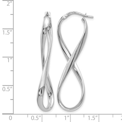 14K White Gold Polished Infinity Hoop Earrings