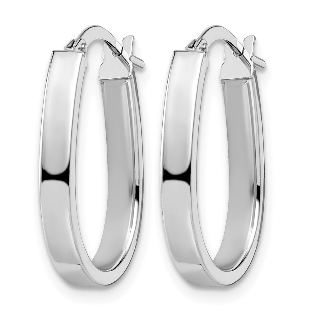 14K White Gold Polished U Shape Hoop Earrings