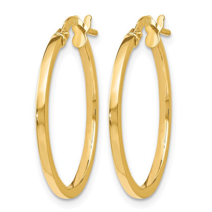 14K Yellow Gold Polished Hoop Earrings