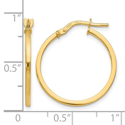14K Yellow Gold Polished Hoop Earrings